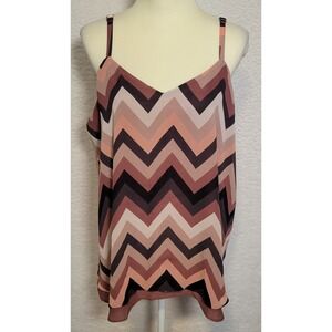 Torrid Double Layer Cami Tank Top Size 1 Adjustable Straps Chevron Women's 1079